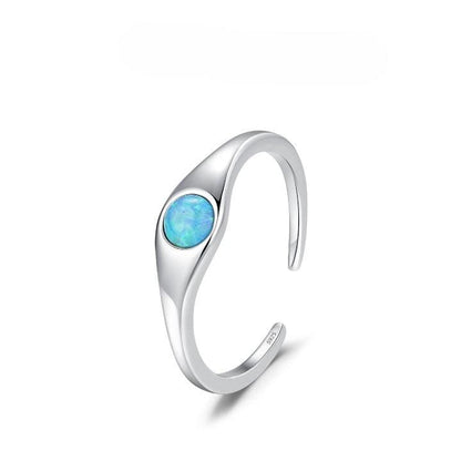 Opal Glow Adjustable Sterling Silver Ring