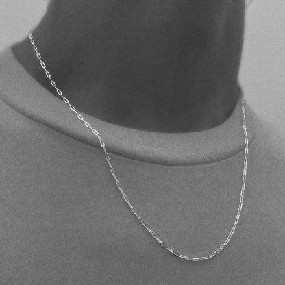 Collar de cadena tipo clip en plata