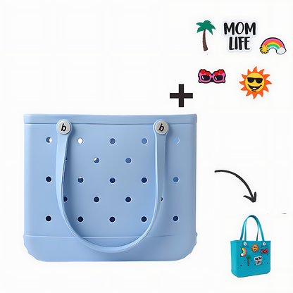 Blue Waterproof Tote Bag