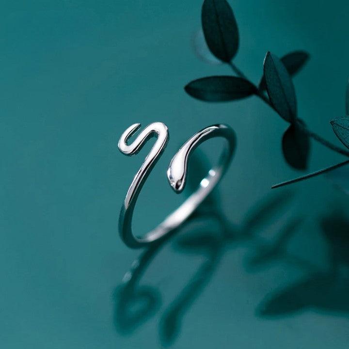 Enveloping Snake Ring Sterling Silver - Haluzzishop