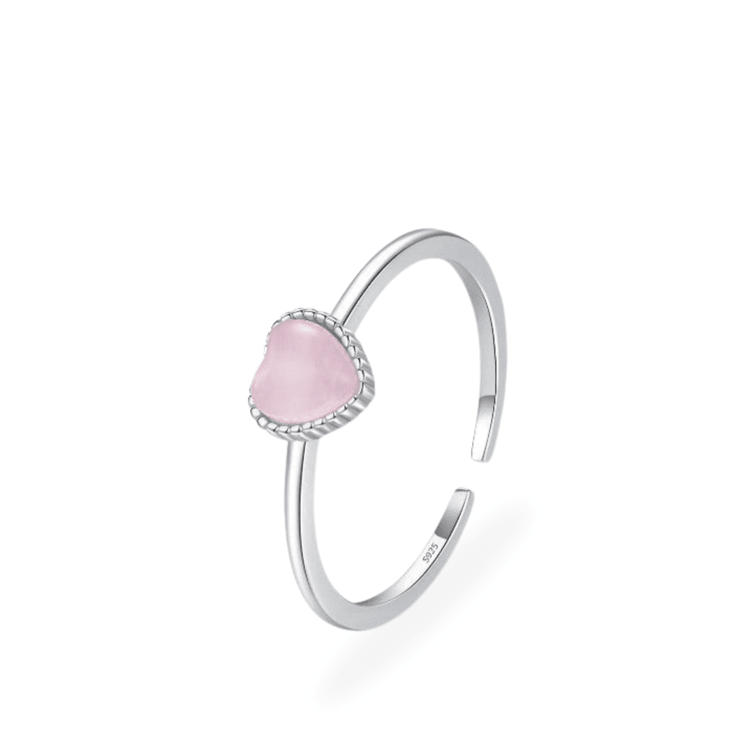 Ethereal Opal Hearts Sterling Silver Ring