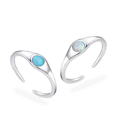 Opal Glow Adjustable Sterling Silver Ring - Haluzzishop